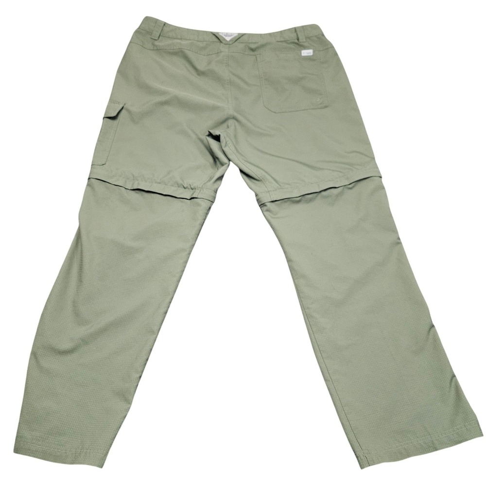 Columbia PFG Convertible Cargo Pants 38x32 Green Zip Off‎ Utility Fishing Gear - Picture 2 of 10